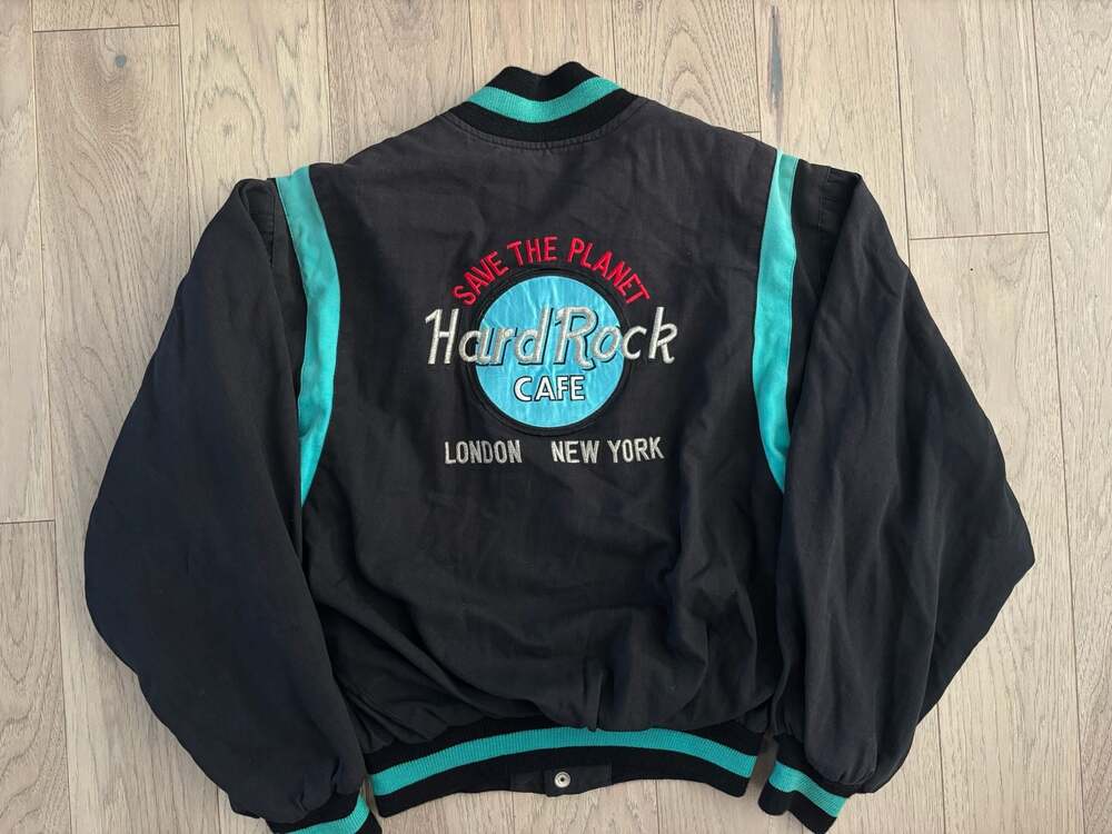 Vintage Hard Rock Cafe 'Save The Planet' London New York Varsity Jacket